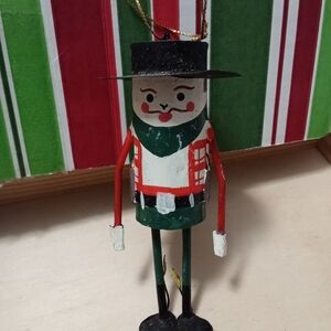 Tin Charming Holiday Soldier Ornament - Black, Green, and Red